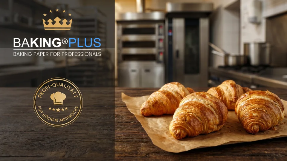 BAKING PLUS Anwendung mit Croissants auf Backtrennpapier